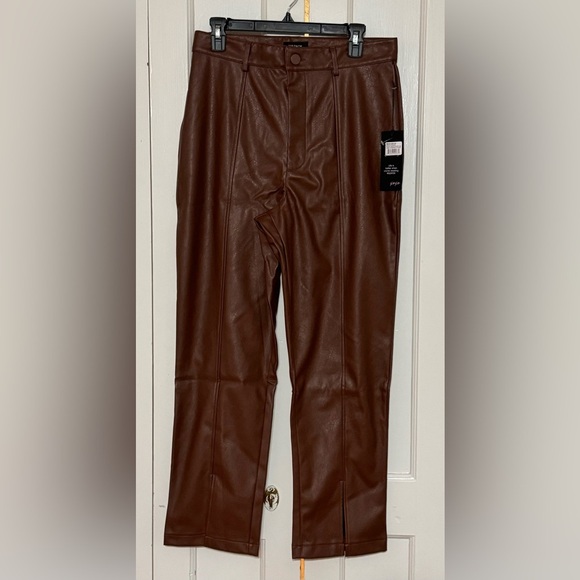 Wildfox Princess Seams Faux Leather Split Hem Pants - Picture 5 of 8